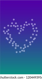 Snowflakes Christmas Background. Element of Design with Snow for a Postcard, Invitation Card, Banner, Flyer.  Vector Falling Snowflakes on a Blue Background
