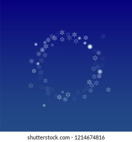 Snowflakes Christmas Background. Element of Design with Snow for a Postcard, Invitation Card, Banner, Flyer.  Vector Falling Snowflakes on a Blue Background


