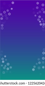 Snowflakes Christmas Background. Element of Design with Snow for a Postcard, Invitation Card, Banner, Flyer.  Vector Falling Snowflakes on a Blue Background
