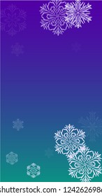 Snowflakes Christmas Background. Element of Design with Snow for a Postcard, Invitation Card, Banner, Flyer.  Vector Falling Snowflakes on a Blue Background
