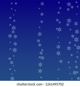 Snowflakes Christmas Background. Element of Design with Snow for a Postcard, Invitation Card, Banner, Flyer.  Vector Falling Snowflakes on a Blue Background



