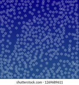 Snowflakes Christmas Background. Element of Design with Snow for a Postcard, Invitation Card, Banner, Flyer.  Vector Falling Snowflakes on a Blue Background


