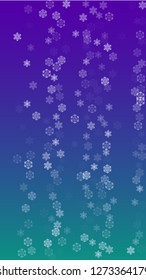 Snowflakes Christmas Background. Element of Design with Snow for a Postcard, Invitation Card, Banner, Flyer.  Vector Falling Snowflakes on a Blue Background
