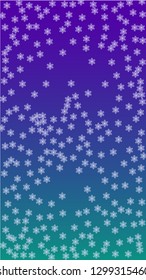 Snowflakes Christmas Background. Element of Design with Snow for a Postcard, Invitation Card, Banner, Flyer.  Vector Falling Snowflakes on a Blue Background
