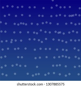 Snowflakes Christmas Background. Element of Design with Snow for a Postcard, Invitation Card, Banner, Flyer.  Vector Falling Snowflakes on a Blue Background


