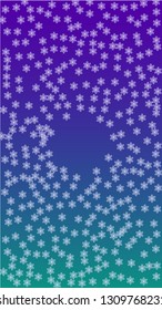 Snowflakes Christmas Background. Element of Design with Snow for a Postcard, Invitation Card, Banner, Flyer.  Vector Falling Snowflakes on a Blue Background
