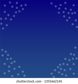 Snowflakes Christmas Background. Element of Design with Snow for a Postcard, Invitation Card, Banner, Flyer.  Vector Falling Snowflakes on a Blue Background


