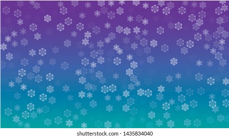 Snowflakes Christmas Background. Element of Design with Snow for a Postcard, Invitation Card, Banner, Flyer.  Vector Falling Snowflakes on a Blue Background
