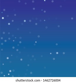 Snowflakes Christmas Background. Element of Design with Snow for a Postcard, Invitation Card, Banner, Flyer.  Vector Falling Snowflakes on a Blue Background


