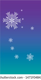 Snowflakes Christmas Background. Element of Design with Snow for a Postcard, Invitation Card, Banner, Flyer.  Vector Falling Snowflakes on a Blue Background
