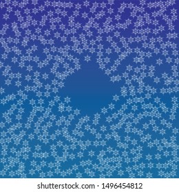 Snowflakes Christmas Background. Element of Design with Snow for a Postcard, Invitation Card, Banner, Flyer.  Vector Falling Snowflakes on a Blue Background


