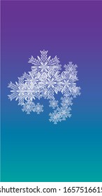 Copos de nieve de fondo navideño. Elemento de diseño con nieve para una postal, tarjeta de invitación, pancarta, volante. El vector cae copos de nieve en un fondo azul
