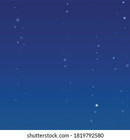 Snowflakes Christmas Background. Elemento de diseño con nieve para postal, tarjeta de invitación, cartel, volante.  Vector cayendo copos de nieve en fondo azul


