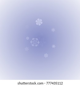 Snowflakes Christmas Background. Element of Design with Snow for a Postcard, Invitation Card, Banner, Flyer.  Vector Falling Snowflakes on a Blue Christmas Backdrop.