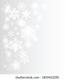 Snowflakes. Christmas background. New Year's illustration. Snow. Border.