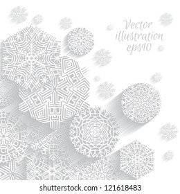 Snowflakes. Christmas background. Vector illustration