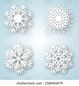 snowflakes for Christmas background vector illustration