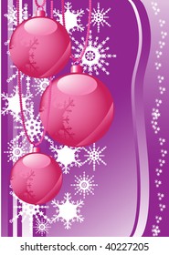 snowflakes and christmas balls vector illustration