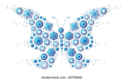 snowflake`s Christmas butterfly