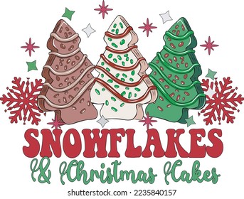 Snowflakes And Christmas Cakes T-shirt