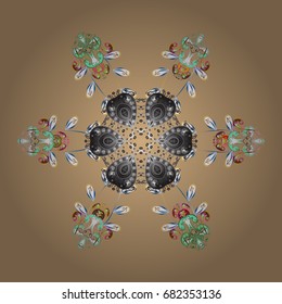 Snowflakes. Christmas cute background with snowflakes abstract background. Vector illustration. Holiday design for Christmas and New Year fashion prints. Background.