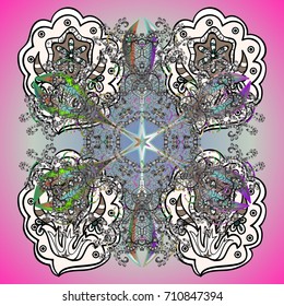 Snowflakes. Christmas cute background with snowflakes abstract background. Holiday design for Christmas and New Year fashion prints. Background. Vector illustration.