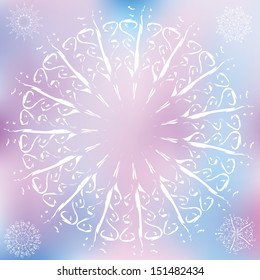 snowflakes, Christmas design elements on a ice background