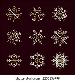 Snowflakes christmas design set vector illustration