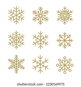 Snowflakes christmas design set vector illustration