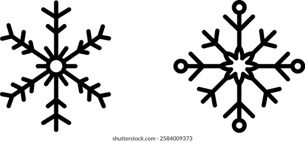 "Snowflakes Christmas Icon Representing Winter, Holiday Spirit, and Festive Cheer"