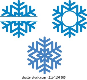 Snowflakes Christmas Isolated vector designs Split