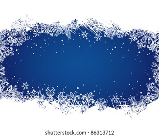 Snowflakes Christmas and New Year background