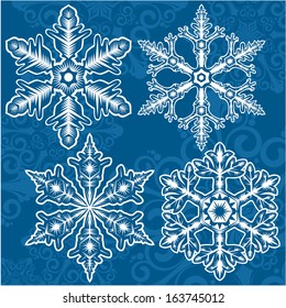 Flocos de neve. Natal e novo ano de design vetorial.