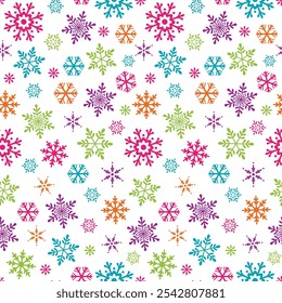 Snowflakes Christmas Seamless Vector Pattern