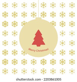 Snowflakes christmas tree greeting card. Snow flakes seamless pattern, snowfall winter card, snow falling vector illustration, snowflakes frame for Christmas design
