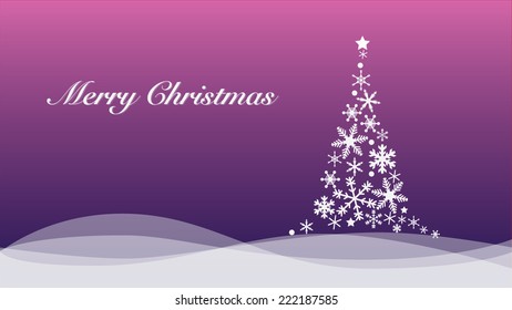 Snowflakes Christmas tree : Vector Background