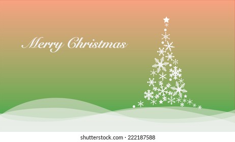 Snowflakes Christmas tree : Vector Background