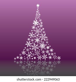 Snowflakes Christmas tree : Vector Background