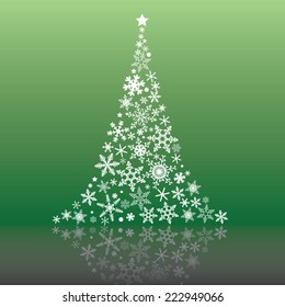 Snowflakes Christmas tree : Vector Background