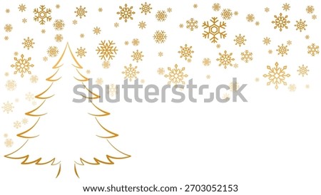 Snowflakes with Christmas Tree. Vector eps