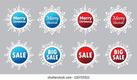 Snowflakes christmas vector icons