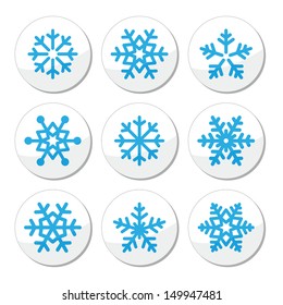 Snowflakes, Christmas vector icons set