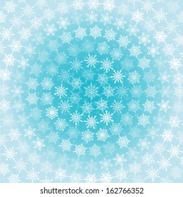 Snowflakes Circles Background, vector