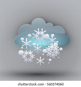 Snowflakes cloud. Cloud with snowflakes.