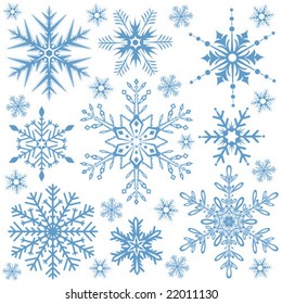 Snowflakes collection, element for design, vector illustration