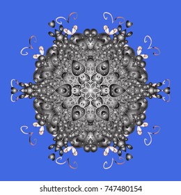 Snowflakes collection. Isolated of vector blue, gray and neutral snowflakes. Fine winter ornament. Vector illustration.