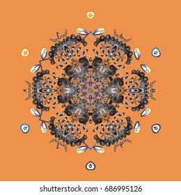 Snowflakes collection. Isolated of vector snowflakes. Fine winter ornament. Vector illustration.