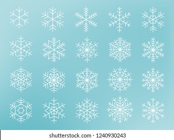 Snowflakes collection. Vector Illustration.