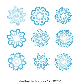 Snowflakes collection - vector illustration