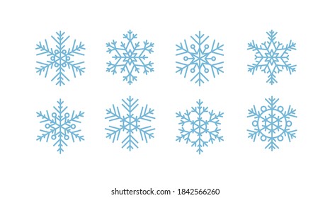 Snowflakes collection. Vector illustration in flat style